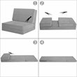 Costway Convertible Fold Down Chair Flip Out Lounger Sleeper Bed in Silver/Gray