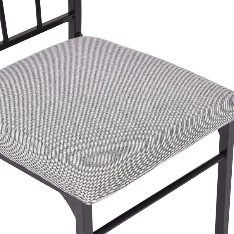 Costway 5 Pieces Wood Dining Set with Table and 4 Chairs in Gray Finish