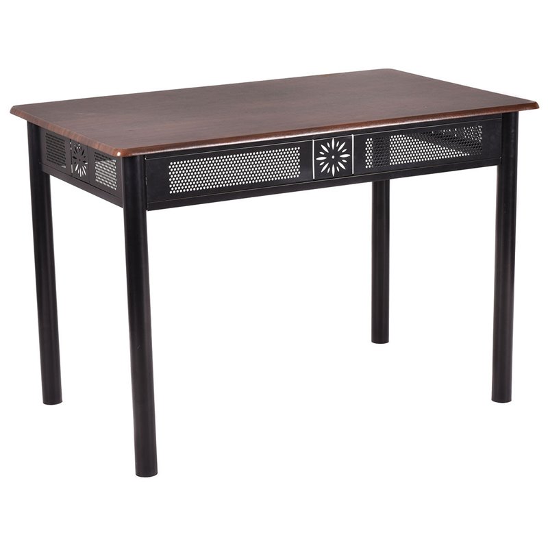 Costway 5 Pieces Wood Dining Set with Table and 4 Chairs in Brown