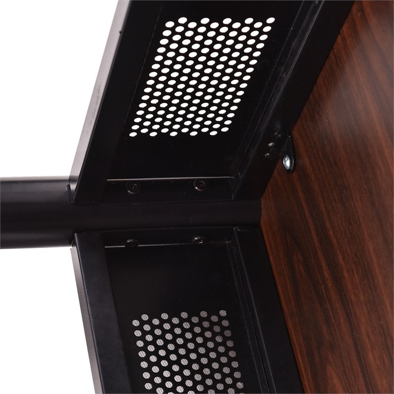 Costway 5 Pieces Wood Dining Set with Table and 4 Chairs in Brown