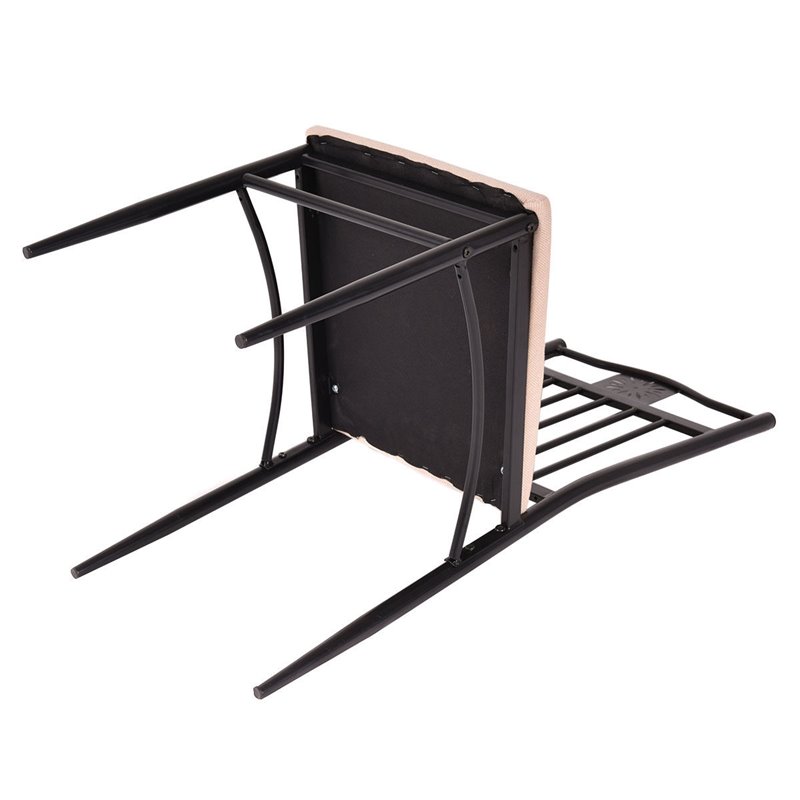 Costway 5 Pieces Wood Dining Set with Table and 4 Chairs in Brown