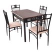 Costway 5 Pieces Wood Dining Set with Table and 4 Chairs in Brown