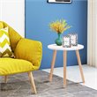 Costway Contemporary MDF and Beech Wood Coffee Tea Side Sofa Table in White