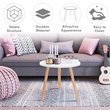 Costway Contemporary MDF and Beech Wood Coffee Tea Side Sofa Table in White
