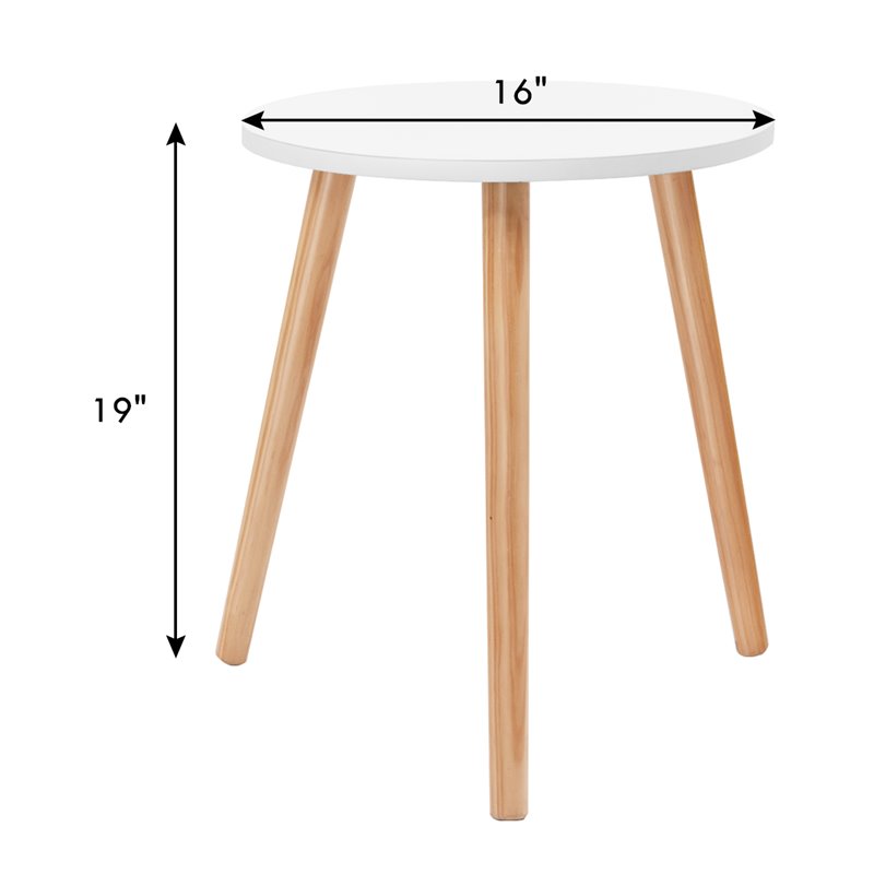 Costway Contemporary MDF and Beech Wood Coffee Tea Side Sofa Table in White