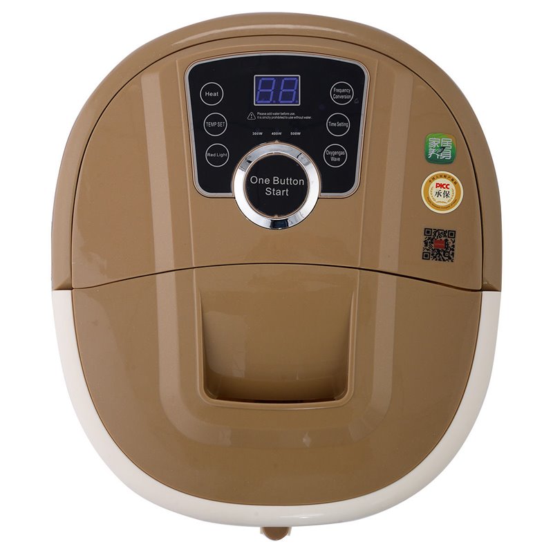 Costway Portable Foot Spa Bath Massager with Bubble/Heat LED Display in Yellow