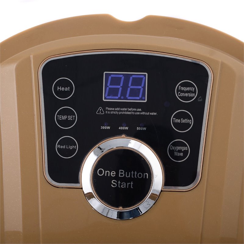 Costway Portable Foot Spa Bath Massager with Bubble/Heat LED Display in Yellow