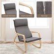Costway Fabric and Wood Rocker Lounge Chair with Cushion in Gray (Set of 2)