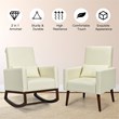 Costway Upholstered Rocking Chair with Pillow in Beige (Set of 2 Dual-use)