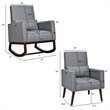 Costway Upholstered Rocking Chair with Pillow in Dark Gray (Set of 2 Dual-use)