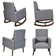 Costway Upholstered Rocking Chair with Pillow in Dark Gray (Set of 2 Dual-use)