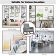 Costway Upholstered Rocking Chair with Pillow in Dark Gray (Set of 2 Dual-use)