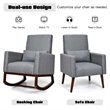 Costway Upholstered Rocking Chair with Pillow in Dark Gray (Set of 2 Dual-use)