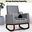 Costway Upholstered Rocking Chair with Pillow in Dark Gray (Set of 2 Dual-use)