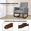 Costway Upholstered Rocking Chair with Pillow in Dark Gray (Set of 2 Dual-use)