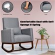 Costway Upholstered Rocking Chair with Pillow in Dark Gray (Set of 2 Dual-use)