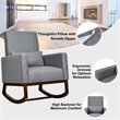 Costway Upholstered Rocking Chair with Pillow in Dark Gray (Set of 2 Dual-use)