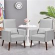 Costway Upholstered Rocking Chair with Pillow in Light Gray (Set of 2 Dual-use)