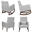 Costway Upholstered Rocking Chair with Pillow in Light Gray (Set of 2 Dual-use)