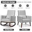 Costway Upholstered Rocking Chair with Pillow in Light Gray (Set of 2 Dual-use)
