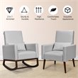 Costway Upholstered Rocking Chair with Pillow in Light Gray (Set of 2 Dual-use)