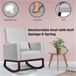 Costway Upholstered Rocking Chair with Pillow in Light Gray (Set of 2 Dual-use)