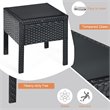 Costway 3 Pieces Rattan Patio Furniture Set with Cushion Outdoor in Black