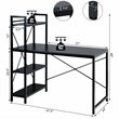 Costway 4-tier Contemporary MDF and Iron Computer Desk in Black