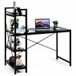 Costway 4-tier Contemporary MDF and Iron Computer Desk in Black