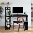 Costway 4-tier Contemporary MDF and Iron Computer Desk in Black