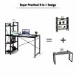 Costway 4-tier Contemporary MDF and Iron Computer Desk in Black