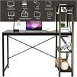Costway 4-tier Contemporary MDF and Iron Computer Desk in Brown