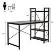 Costway 4-tier Contemporary MDF and Iron Computer Desk in Brown
