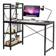 Costway 4-tier Contemporary MDF and Iron Computer Desk in Brown
