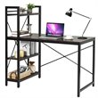Costway 4-tier Contemporary MDF and Iron Computer Desk in Brown