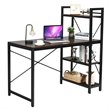 Costway 4-tier Contemporary MDF and Iron Computer Desk in Brown