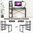 Costway 4-tier Contemporary MDF and Iron Computer Desk in Brown