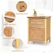 Costway 2-tier Contemporary MDF and Pine Wood Nightstands in Natural (Set of 2)