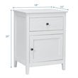 Costway 2-tier Contemporary MDF and Pine Wood Nightstands in White (Set of 2)