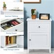 Costway 2-tier Contemporary MDF and Pine Wood Nightstands in White (Set of 2)