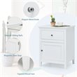 Costway 2-tier Contemporary MDF and Pine Wood Nightstands in White (Set of 2)