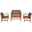 Costway 8 Pieces Acacia Wood Outdoor Patio Furniture Set in Brown