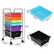 Costway Metal Scrapbook Paper Rolling Storage Cart with 6 Drawers in Multi-Color