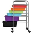 Costway Metal Scrapbook Paper Rolling Storage Cart with 6 Drawers in Multi-Color