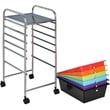 Costway Metal Scrapbook Paper Rolling Storage Cart with 6 Drawers in Multi-Color