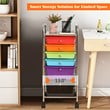 Costway Metal Scrapbook Paper Rolling Storage Cart with 6 Drawers in Multi-Color