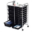 Costway Scrapbook Paper Rolling Storage Cart with 15 Drawers in Black