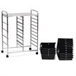 Costway Scrapbook Paper Rolling Storage Cart with 15 Drawers in Black