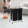 Costway Scrapbook Paper Rolling Storage Cart with 15 Drawers in Black