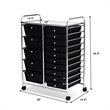 Costway Scrapbook Paper Rolling Storage Cart with 15 Drawers in Black